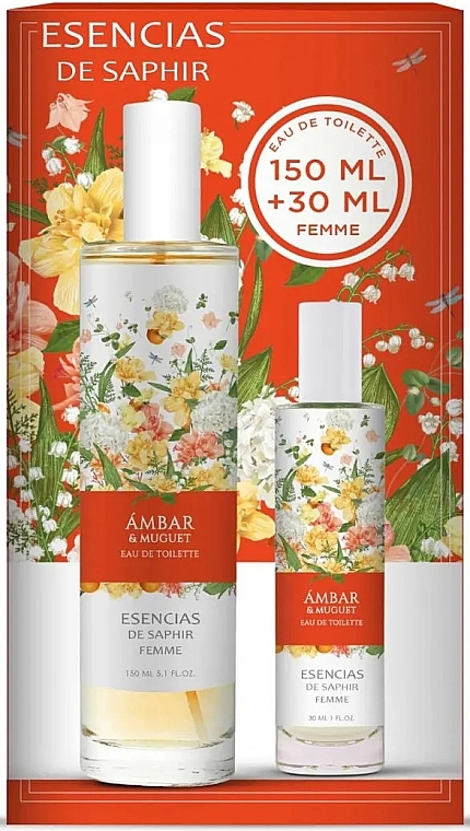 Saphir Parfums Flowers de Saphir Ambar & Muguet - Set (edt/150ml + edt/30ml) — photo N2