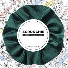 Velour Classic Hair Scrunchie, Emerald - MakeUp — photo N1