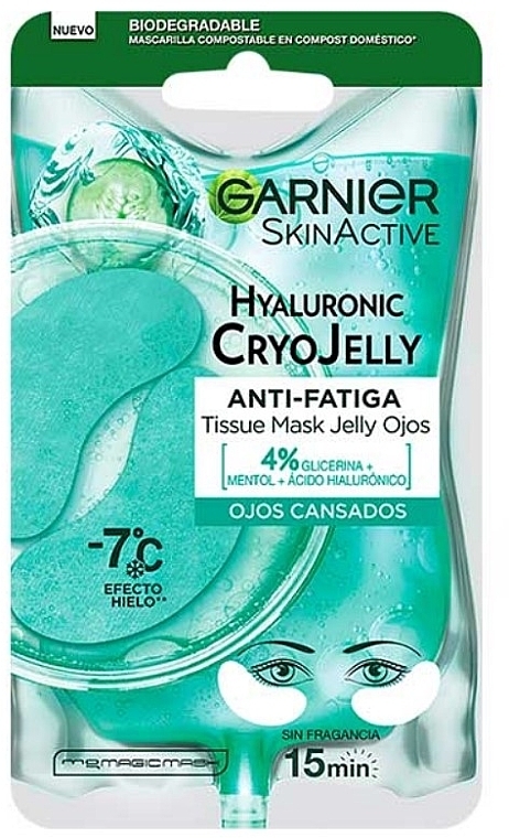 Anti-fatigue Eye Patches for Tired Skin - Garnier Skin Active Hyaluronic Cryo Jelly — photo N2