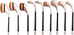 Makeup Brush Set with Metal Handle, 9 pcs - Lila Rossa — photo N3