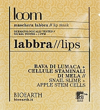 Lip Mask with Snail Mucin & Apple Stem Cells - Bioearth Loom — photo N3