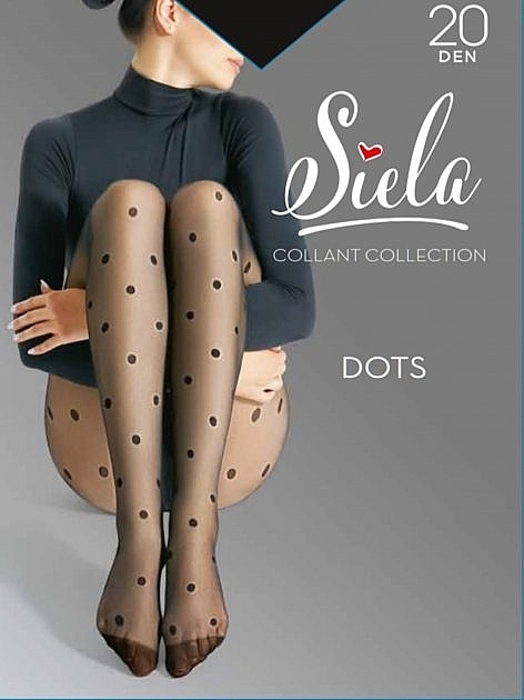 Tights "Dots (1)", 20 Den, nero - Siela — photo N1