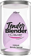 Slanted Makeup Sponge, lilac - Clavier Tender Blender Super Soft — photo N1