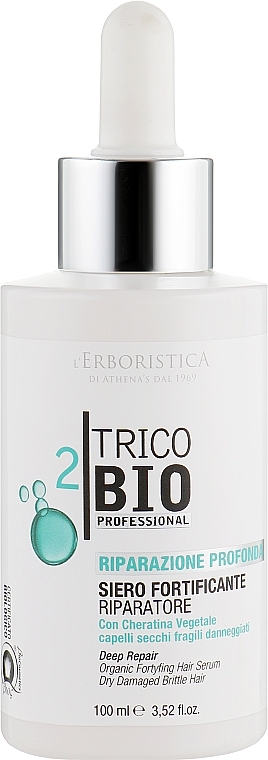 Organic Strengthening Serum for Dry, Damaged & Brittle Hair - Athena's L'Erboristica Trico Bio Siero Fortificante Riparatore Con Cheratina Vegetale — photo N2