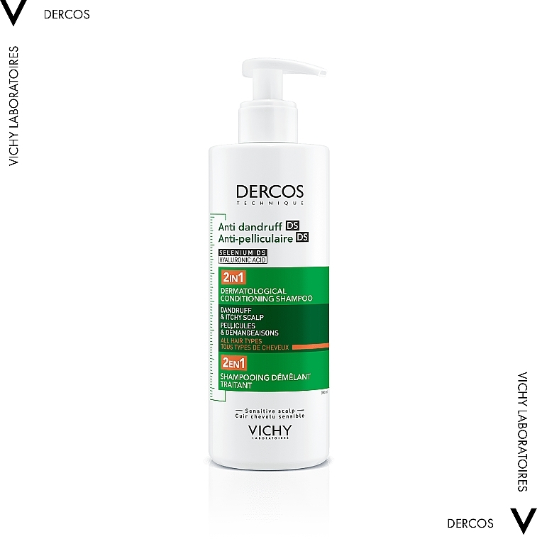 2in1 Dermatological Anti-Dandruff Shampoo & Conditioner for All Hair Types & Irritated Scalp - Vichy Dercos 2in1 Shampoo — photo N7