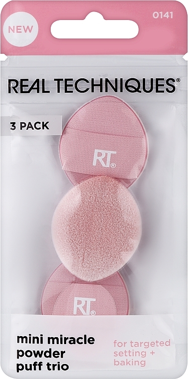 Makeup Sponge Set - Real Techiques Mini Miracle Powder Puff Trio — photo N1