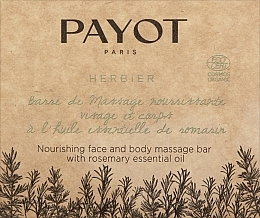 Massage Bar with Rosemary Essential Oil - Payot Herbier Nourishing Massage Bar — photo N1