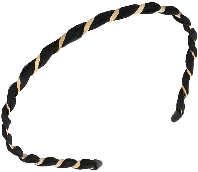 Braided Hair Band, black and gold - Ecarla — photo N1