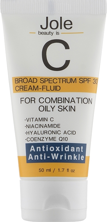 Light Face Sunscreen - Jole Antioxidant Fluid Sunscreen SPF 30 Cream-Fluid — photo N2