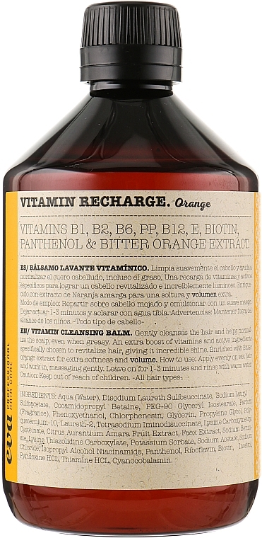Vitamin Shampoo - Eva Professional Vitamin Recharge Cleansing Shampoo Orange — photo N3