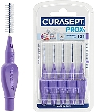Interdental Brushes 2.1 mm, 5 pcs, purple - Curaprox Curasept Proxi Treatment T21 Purple — photo N2