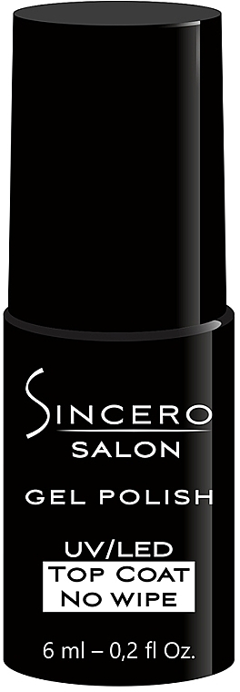 GIFT! Gel Nail Polish Top Coat - Sincero Salon Gel Polish Top Coat No Wipe — photo N1