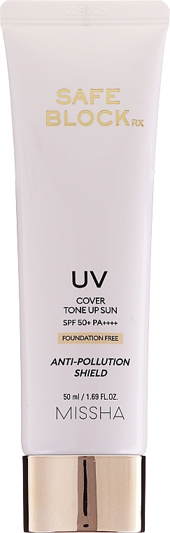 Sunscreen - Missha Safe Block RX Cover Tone Up Sun SPF50+ — photo N1