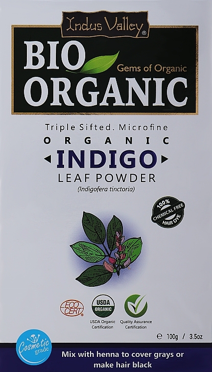 Hair Powder "Indigo" - Indus Valley Bio Organic Indigo Leaf Powder — photo N4