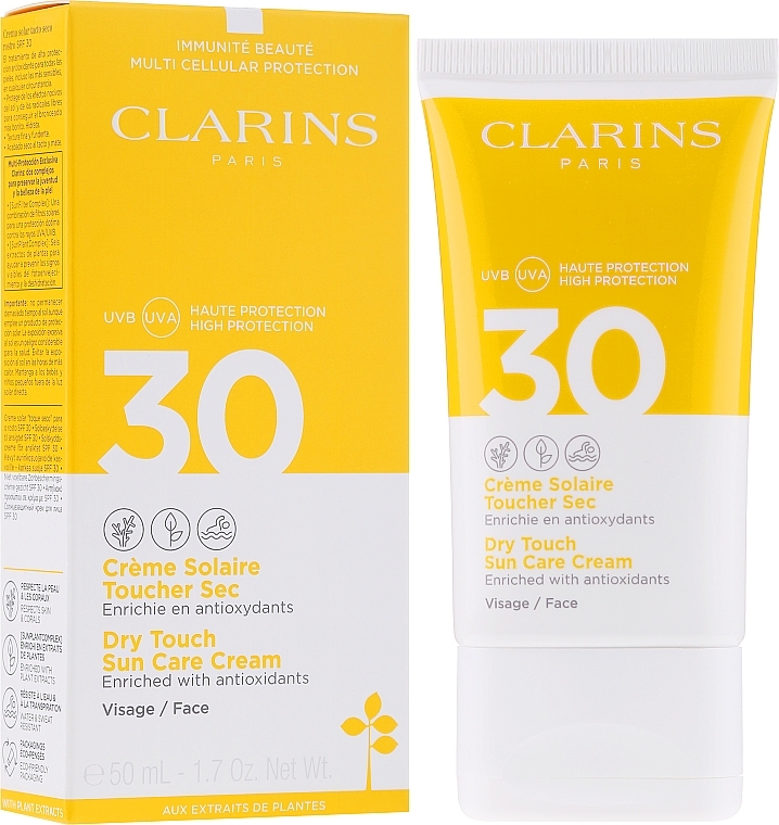 Facial Sun Cream - Clarins Dry Touch Sun Care Cream Face SPF 30 — photo N2