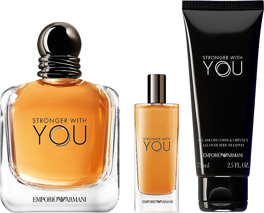 Giorgio Armani Emporio Armani Stronger With You - Set (edt/100ml + edt/15ml + sh/gel/75ml) — photo N3