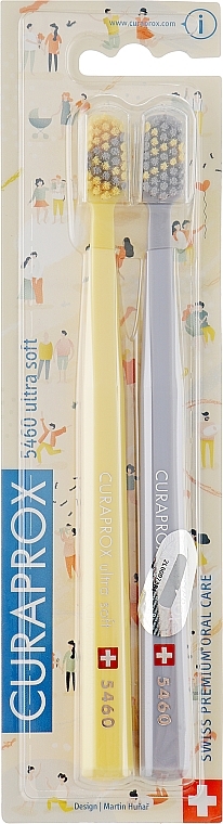 Duo Love 2020 Toothbrush Set, yellow + gray - Curaprox — photo N5