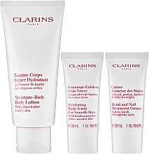 Set - Clarins VP Moisture Rich Body Lotion HLY 2022 (b/lot/200ml + scr/30ml + h/cr/30ml + bag/1pc) — photo N2