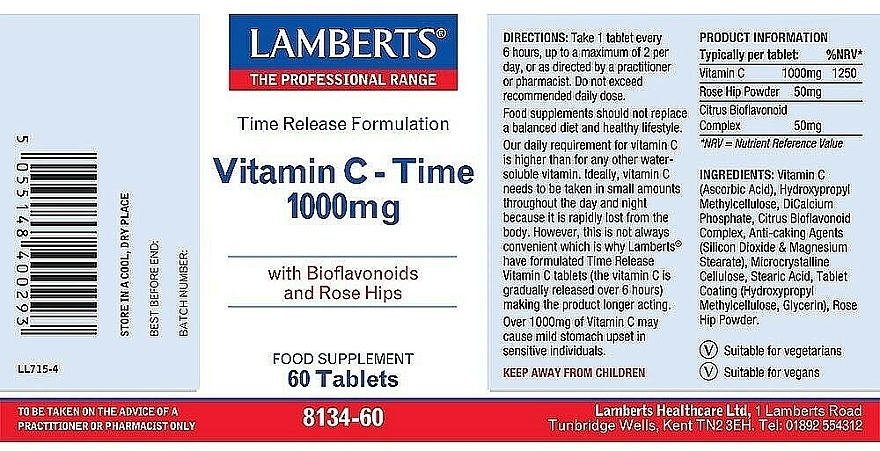 Vitamin C 1000mg Dietary Supplement - Lamberts Vitamin C Time 1000mg — photo N2