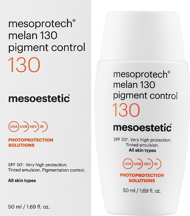 Tinted Sun Cream - Mesoestetic Mesoprotech Melan Pigment Control 130+ SPF50+ — photo N2