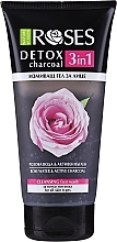 Cleansing Rose Water & Charcoal Face Gel - Nature Of Agiva Roses Detox Charcoal 3 In 1 Cleansing Face Wash — photo N1