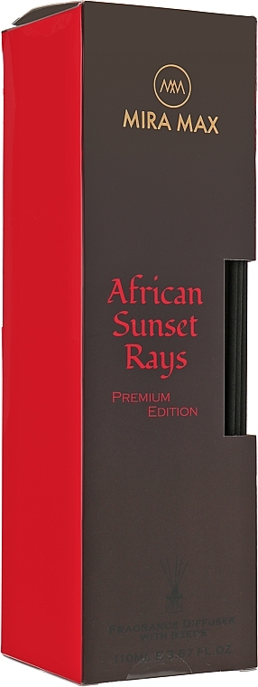 Reed Diffuser + tester - Mira Max African Sunset Rays Fragrance Diffuser With Reeds Premium Edition — photo N1