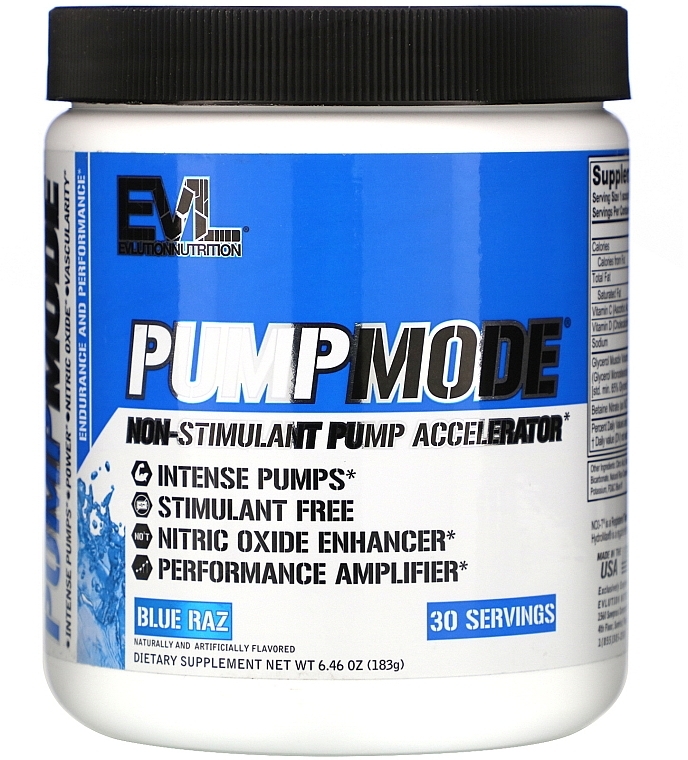 Food Supplement, berries - EvLution Nutrition PumpMode Blue Raz — photo N1