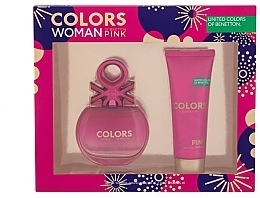 Fragrances, Perfumes, Cosmetics Benetton Colors Pink - Set (edt/80ml + b/lot/75ml)	