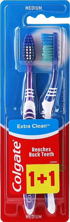Toothbrush Medium , dark blue + dark purple - Colgate Extra Clean Medium — photo N8