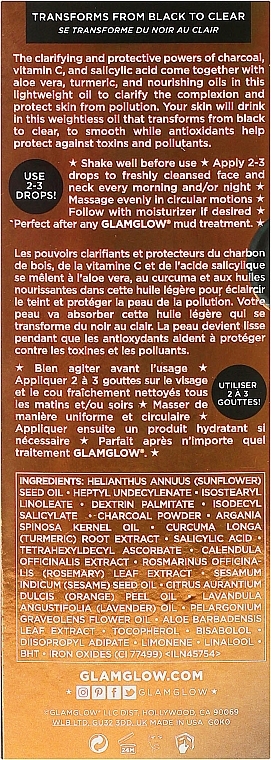 Cleansing Oil for Face - Glamglow Starpotion Liquid Charcoal Clarifying Oil — photo N17