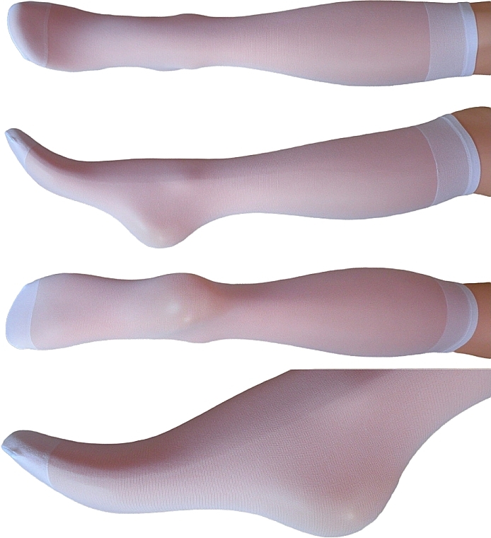 Women Knee Socks "Verbena", 20 Den, bianco - Veneziana — photo N13