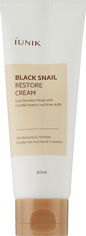 Anti-Aging Repairing Cream with Black Snail Mucin - IUNIK Black Snail Restore Cream — photo N1