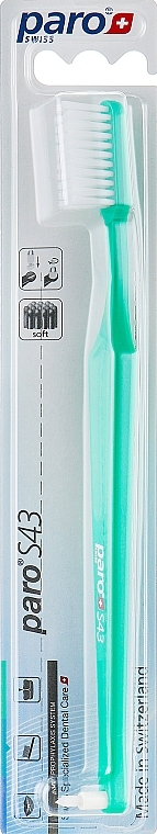 S43 Toothbrush, green - Paro Swiss Isola F — photo N1