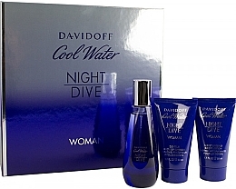 Fragrances, Perfumes, Cosmetics Davidoff Cool Water Night Dive Woman - Set (edt/50ml + b/lot/50ml + sh/gel/50ml)