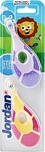 Baby Toothbrush, 0-2 years, lilac + yellow-pink - Jordan Step By Step Soft & Gentle — photo N6