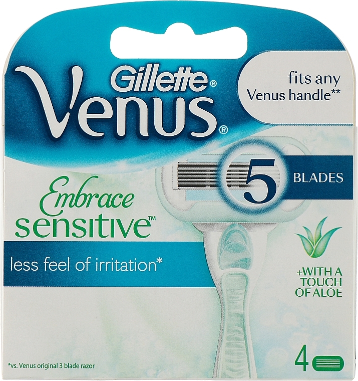 Shaving Razor Refills, 4 pcs. - Gillette Venus Embrace Sensitive — photo N1