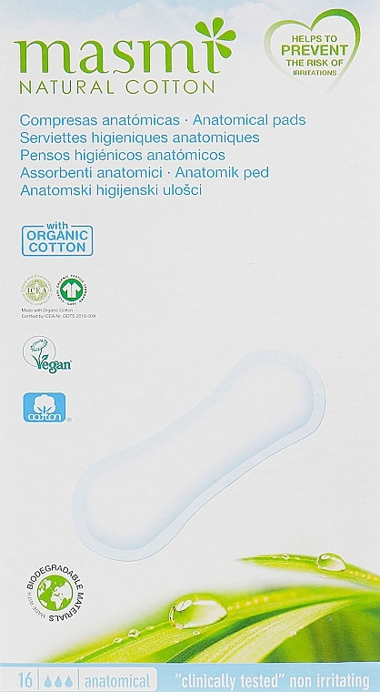 Universal Sanitary Napkins Anatomical, 16pcs - Masmi — photo N2