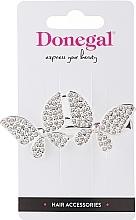 Fragrances, Perfumes, Cosmetics Hair Clips, FA-5626+1, silver butterflies - Donegal