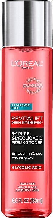 Facial Peeling Tonic with Glycolic Acid for All Skin Types, including Sensitive - L'Oreal Paris Revitalift — photo N1