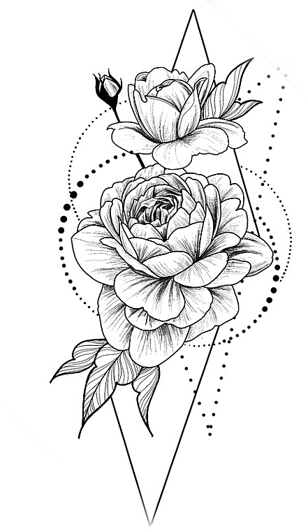 Temporary Flash-Tattoo "Geometric Rose" - Arley Sign — photo N4