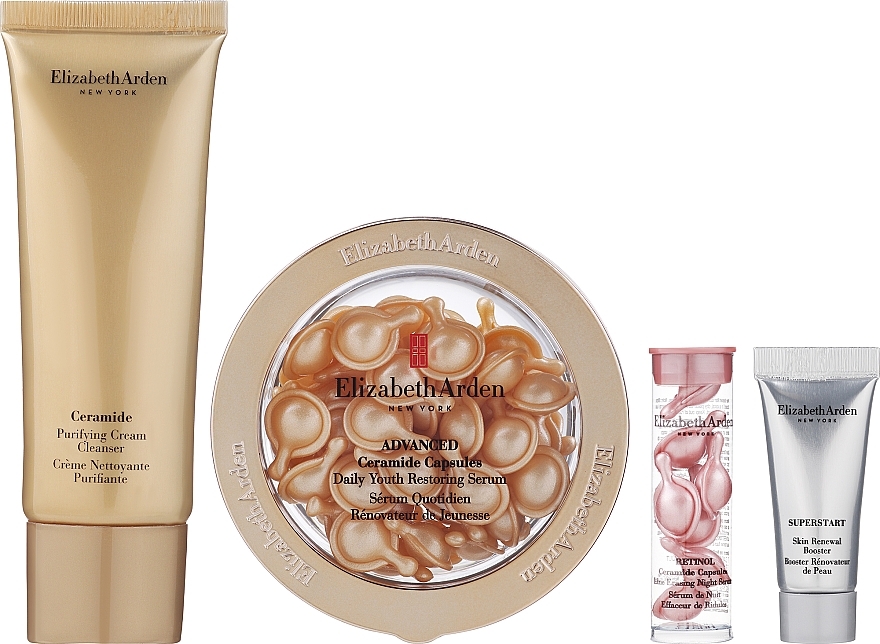 Set - Elizabeth Arden Ceramide Advanced Capsules (cr clean/50ml + caps/60pcs + caps/7pcs + f boost/mini/5ml) — photo N2