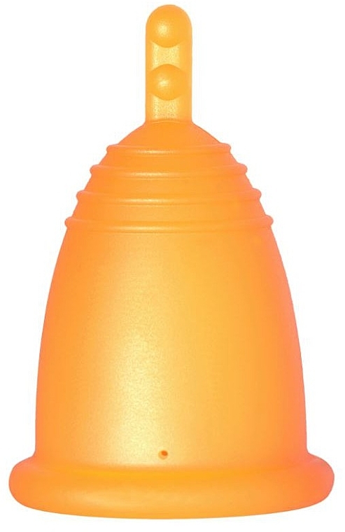 Menstrual Cup with Long Stem, L-size, orange - MeLuna Classic Menstrual Cup Stem — photo N1