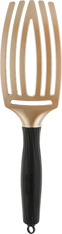 Massage Brush with Natural Pile - Olivia Garden Finger Brush Combo Trinity Passion Gold — photo N5