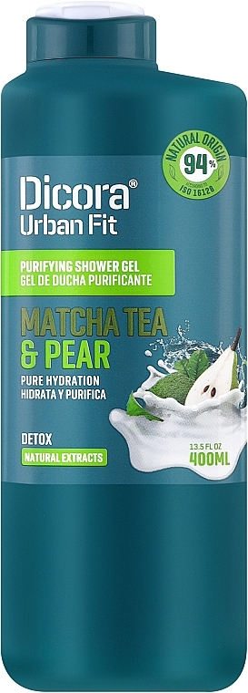 Matcha & Pear Shower Gel - Dicora Urban Fit Purifying Shower Gel Detox Matcha Tea & Pear — photo N1