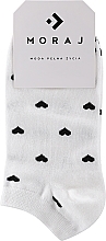 Women Short Socks with Hearts, 1 pair, white - Moraj — photo N1