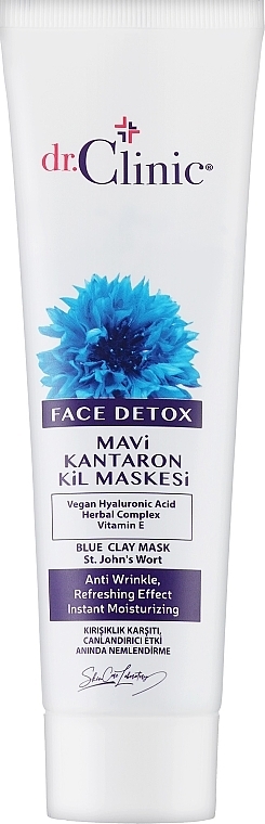 Clay Face Mask with Cornflower Extract - Dr. Clinic Blue Clay Mask — photo N4