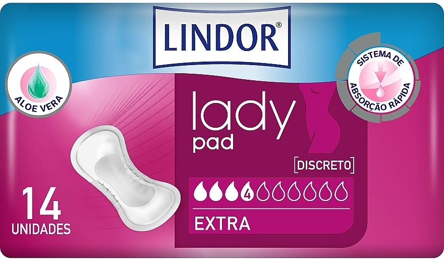 Night Sanitary Pads, 14 pcs - Hartmann Lindor Lady Pad Extra — photo N1