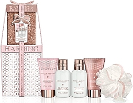 Fragrances, Perfumes, Cosmetics Set - Baylis & Harding Jojoba, Vanilla & Almond Oil (b/wash/100ml + sh/cr/100ml + b/lot/50ml + h/cr/50ml + sponge)