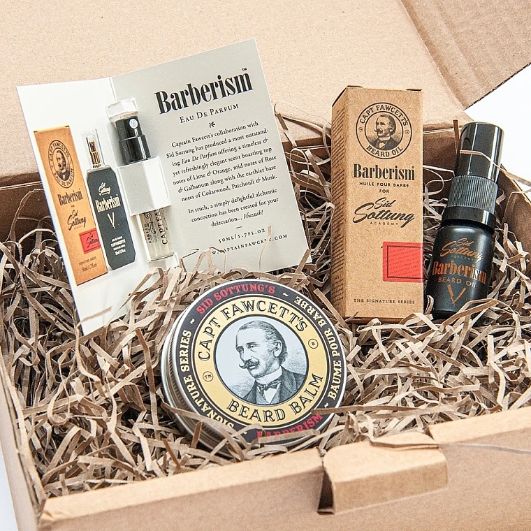 Captain Fawcett Barberism - Set (edp/2ml+beard/balm/60ml+beard/oil/10ml) — photo N1