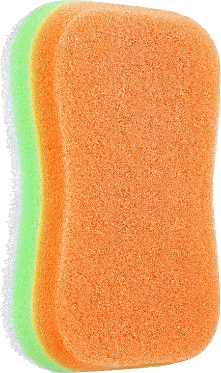 Massage Body Sponge, green-orange - Sanel Fit Kosc — photo N2